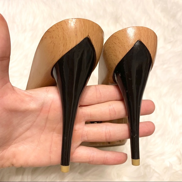 Quipid patent leopard wood slip on heels size 8 - Picture 5 of 7